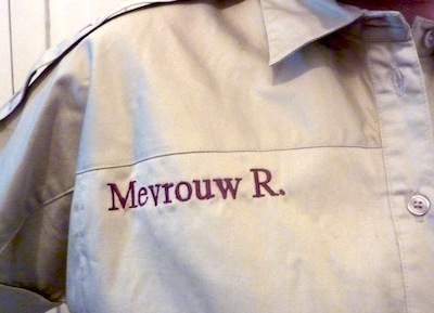 Voorpand bedrijfskleding Mevrouw R.